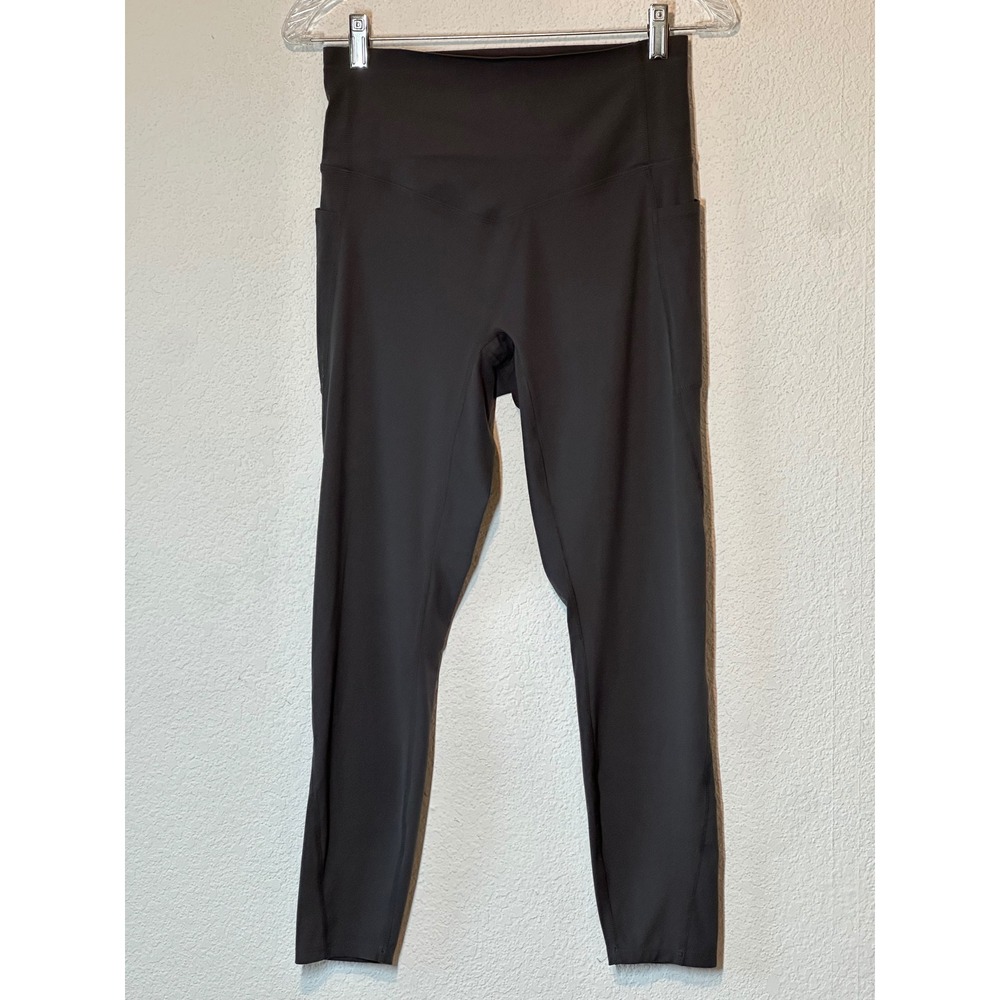 Halara Womens High Waisted 7/8 Leggings Gray Medium Side Pockets V-Back Seam